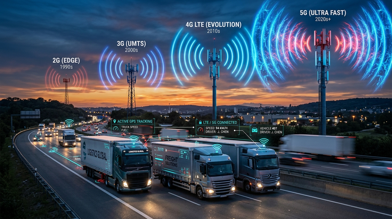Apagón de redes 2G y 3G y transición a 4G LTE y 5G en flotas GPS