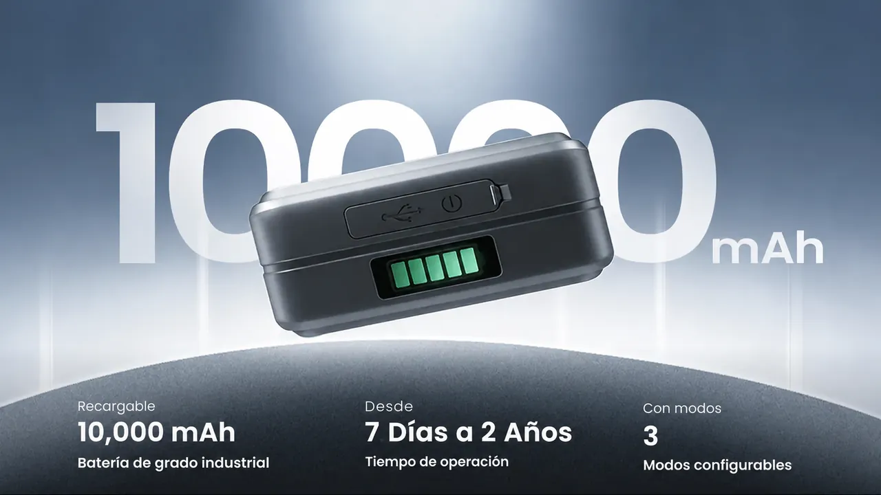 Rastreador ON4500 con batería industrial recargable de 10,000 mAh